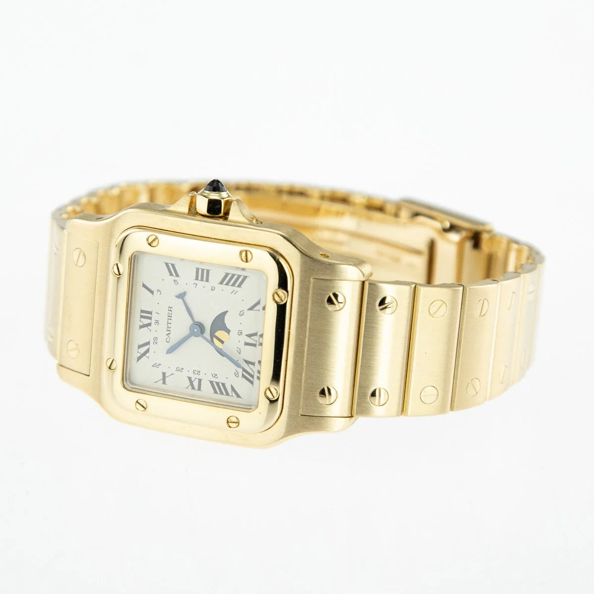 Regal Time — Cartier Santos Galbe 819901 Moonphase mens model 18ct